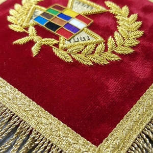Delantales/Bolsos de Seda Masónicos Hechos a Mano, Bordados, para Graduación, Artesanías Navideñas, Diseño Exquisito, Base de la Colección - Product Image 5
