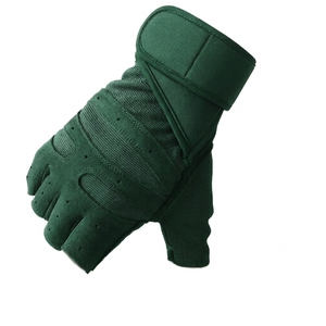 Gants de moto en cuir véritable, style demi-doigts, antidérapants, pour hommes et femmes, pour l'automne et l'hiver - Product Image 1