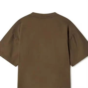 T-shirts pour hommes unisexes, dernière conception, en coton épais, col rond, coupe ample, longueur courte, couleur unie, personnalisables avec logo ou lettres imprimées - Product Image 5