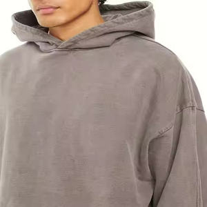 Sweat à capuche unisexe surdimensionné pour homme, personnalisable avec logo brodé, thermique, épais, hiver, couleur unie, teint uni - Product Image 1