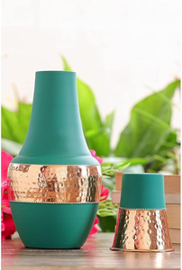 Mart Pure Copper Water <b>Bottle</b> Green Matte Finish Premium <b>Drinking</b> <b>Bottle</b> for Healthy Hydration and Daily Use - Product Image 1
