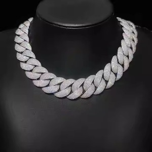 Nueva Cadena Cubana de Lujo Estilo Miami, Totalmente Adornada con Diamantes D VVS, con Certificado de Autenticidad, Collares de Moda con Moissanita - Product Image 1