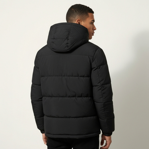 Blouson matelassé à col montant pour homme, fermeture éclair, en polyester, impression personnalisée, fournisseur en gros - Product Image 3
