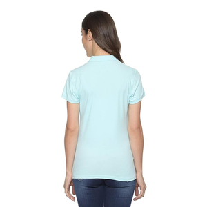 Elegante Camiseta Polo Roja para Mujer, Manga Corta, Informal, de Algodón, Cuello Camisero, Corte Regular, Color Sólido - Product Image 6