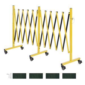 18FT Portable Folding Double Expandable Industrial <b>Safety</b> Barricades Flexible Mobile Barrier Locking Casters <b>Roadway</b> Products - Product Image 1