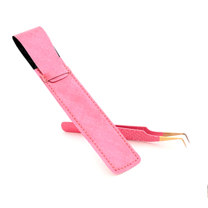 Wholesale Stainless Steel Eyelash Extension Tweezers Color Pink Tip Gold Pouch Packing Hand Tested Grafting Tool - Product Image 2