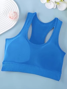 Ladies Seamless Racerback Gym <b>Crop</b> <b>Top</b> | Honeycomb Mesh Ventilated High <b>Support</b> Eco-Friendly Sports Bra | Stretchable Knit Front - Product Image 4