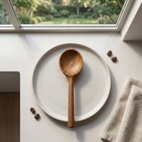Cuillère à café en bois de teck massif de qualité alimentaire, écologique, antiadhésive, lavable au lave-vaisselle, à manche court, ensemble d'outils de cuisine faits à la main