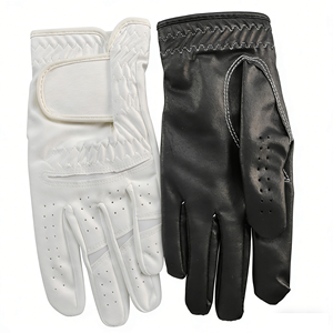 Golf <b>Glove</b> <b>Black</b> Genuine <b>Leather</b> Left Hand Non Slip Hook And Loop Closure Unisex Sports - Product Image 5