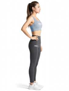 ONETEN APPAREL Soutien-gorge de sport sans couture pour femme, col rond, respirant, rembourré, haut de yoga gris, type de coupe autre, logo avant, dos nu - Product Image 1