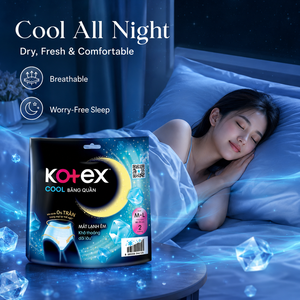 Kotex <b>Cool</b> Nighttime Panty <b>Pads</b> M-L - 2pcs/Bag | 10199 Heavy Absorbency Cooling Technology - Product Image 3