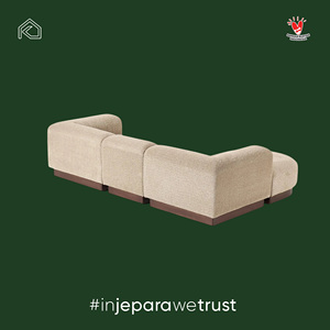 Canapé modulaire incurvé de luxe en bouclette, canapé moderne pour hôtel, villa, salon, fabriqué en Indonésie - Sandstone Modular - Product Image 4