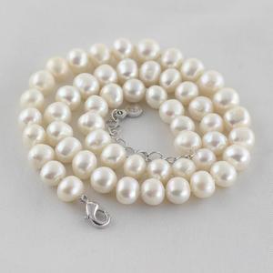 Collar de Perlas de Agua Dulce Blancas Casi Redondas de 8-9 mm, Regalo para Eventos y Festivales de la Empresa - Product Image 1