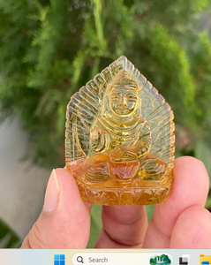 Ídolo de Buda de cristal dorado, figura de piedra preciosa tallada a mano, decoración espiritual, estatua de meditación, regalo religioso, piedra curativa - Product Image 2