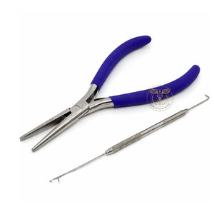 7 Inch Stainless Steel Flat Nose Hair <b>Extension</b> Pliers for Micro Ring <b>Bead</b> <b>Extensions</b> – Salon Hair <b>Extension</b> Crimping Tool - Product Image 2