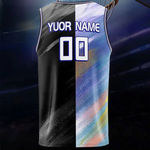 Maillot de basket-ball personnalisé pour hommes, design uniforme, impression par sublimation, logo brodé, respirant, fabriqué au Pakistan - Product Image 3