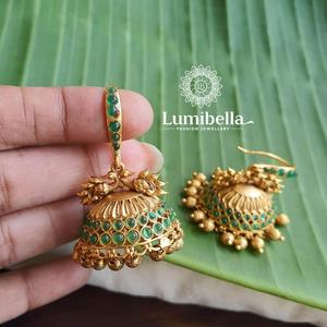 Fashion Drop Earrings-Peacock Hook Jhumkas - Product Image 1