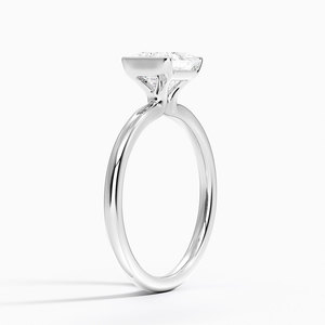 Anillo BOJ 015 Corte Princesa, Plata 925, Anillo Solitario Annika con Bisel Semi-Engastado, Moissanita de 2ct, Color D, VVS1, Certificado GRA, Precio Bajo en Oferta - Product Image 2