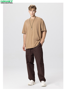 เสื้อยืดโอเวอร์ไซส์ผู้ชาย ไนมาท ผ้าฝ้าย แขนสั้น คอกลม พิมพ์ลายตัวอักษร โลโก้ด้านหน้า สไตล์เจอร์ซีย์ถัก - Product Image 6