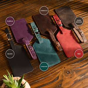 ป้ายแท็กกระเป๋าเดินทางหนังแท้แบบส่วนตัว ป้ายคลุมปกป้องข้อมูลส่วนตัว ป้ายกระเป๋าเดินทางพร้อมโลโก้สั่งทำ ป้ายติดกระเป๋าเดินทางแบบขายส่ง LMP-0166 - Product Image 6