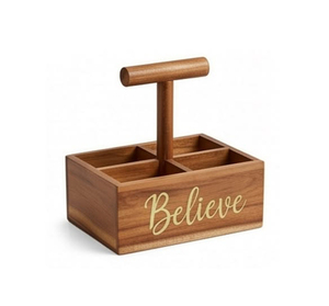 Luxury Wooden Tabletop Organizer <b>Caddy</b> with Practical Storage and Decorative Appeal - Product Image 5