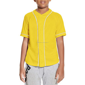 Uniforme de sport pour enfants Maillot de baseball boutonné solide Haut court avec motif rayé Anti-boulochage pour garçons filles Softball - Product Image 6
