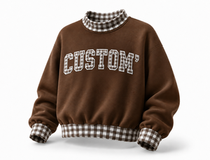 Sudadera de cuello alto con ribete a cuadros y estampado de letras personalizado, manga larga, top de moda de otoño para mujer, corte holgado - Product Image 6