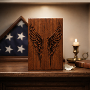 Wooden Cremation Urn Human Ashes <b>Memorial</b> Urn Brown Burial <b>Keepsake</b> <b>Box</b> Custom Size - Product Image 1