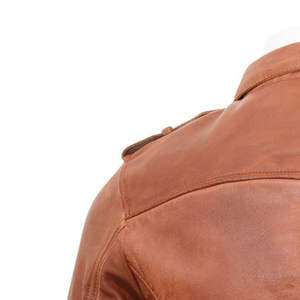 Veste en cuir pour homme - Vêtement d'extérieur décontracté au design épuré, tendance et moderne - Veste d'hiver légère - Product Image 5