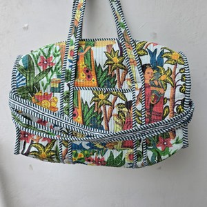 Bolsa de Mano Acolchada de Alta Calidad con Cierre de Cremallera, Estampado de Jungla, Ligera, Transpirable, de Tela de Algodón, Nueva Llegada - Product Image 1