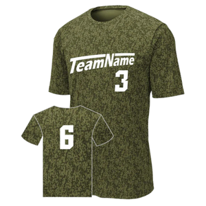 Camiseta Deportiva Personalizada de Manga Corta con Estampado de Camuflaje para Jóvenes, Uniforme de Equipo de Poliéster, Ropa de Entrenamiento, Suministro al por Mayor OEM - Product Image 3