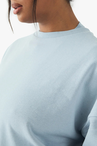Sudaderas Extra Grandes de Cuello Redondo para Mujer, Color Rosa Sólido, Hombros Caídos, Manga Larga, Algodón Transpirable, Sudaderas con y sin Capucha - Product Image 6