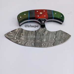 Hand Forged Damascus Steel Ulu Knife <b>Japanese</b> Chef Boning Knife Wooden Handle Custom Logo for Kitchen & Pizza Cutting - Product Image 6