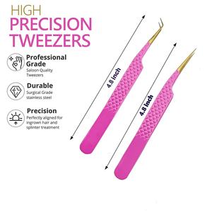 Wholesale Stainless Steel <b>Eyelash</b> <b>Tweezers</b> Rose Gold Slanted Lash <b>Tweezers</b> and <b>Eyelash</b> <b>Tweezer</b> Custom Packaging + Logo - Product Image 5