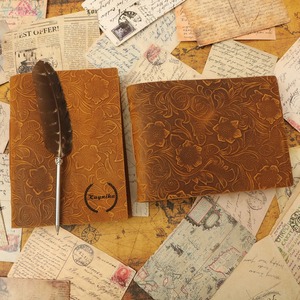 Personalized Hardcover Leather Journal Spiral Binding Embossed Floral Rustic Sketchbook Handmade Vintage Paper Gift Edition - Product Image 3