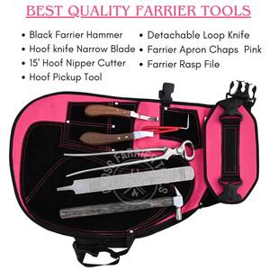 Kit de Herramientas para el Cuidado de Pezuñas de Caballos con Cuchillo para Pezuñas de Hoja Estrecha y Afilada, Cuchillo de Bucle, Alicates para Pezuñas, Martillo de Forja y Lima de Pezuñas - Product Image 2