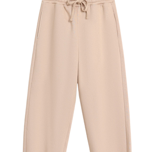 Pantalon de jogging beige pour femme, taille élastique, décontracté, confortable, coupe régulière, style streetwear, mode hiver, 100% coton - Product Image 6