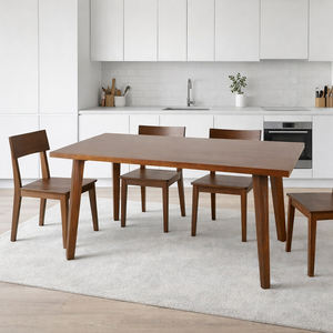 Table à manger rectangulaire 4 places en teck massif, style scandinave, gain de place, durable, best-seller, pour appartement, meubles de cuisine et de maison - Product Image 6