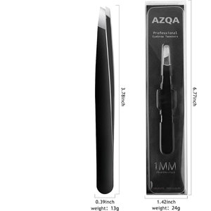 Pinzas Profesionales para Cejas con Punta Inclinada y Recubrimiento Negro para Depilación de Precisión y Cuidado de la Belleza - Product Image 1