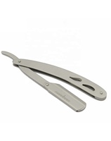 Navaja de Barbero Quirúrgica Tegra de Una Sola Hoja, Más Vendida, Hoja de Acero Inoxidable, Mango Metálico Plegable, Reutilizable, de Alta Calidad, Novedad