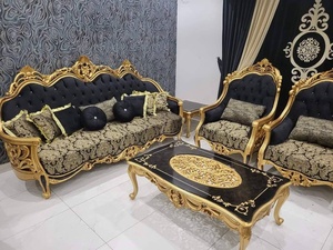 Traditional Rattan Living Room <b>Sofa</b> Set Furniture Royal Classic <b>Sofa</b> Set <b>Antique</b> <b>Sofa</b> Set Fiber Upholstered <b>Sofa</b> Set Hand Curved - Product Image 2