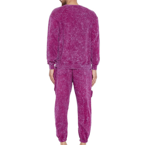 Ensemble de survêtement pour homme 100% coton, effet délavé, qualité supérieure, design personnalisé, col à capuche, saison hivernale, coupe ajustée - Product Image 2