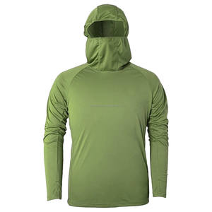 Chemise de protection solaire à manches longues pour homme – Sweat à capuche léger UPF 50+ pour la pêche et les activités de plein air avec masque facial et design à trous pour les pouces - Product Image 4