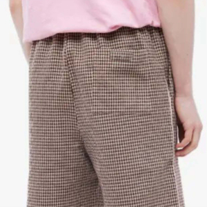 Pantalones Cortos Bermuda a Cuadros para Hombre, Cintura Media, con Cordón, Casuales, de Algodón Tejido - Product Image 5
