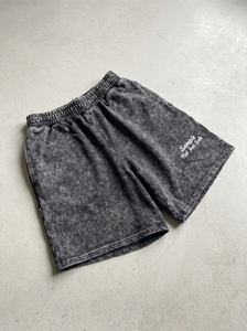 <b>Mens</b> Acid Wash Sweat <b>Shorts</b> Cotton Blend Vintage Washed Casual Lounge <b>Shorts</b> Elastic Waist Drawstring Summer Gym <b>Shorts</b> - Product Image 5