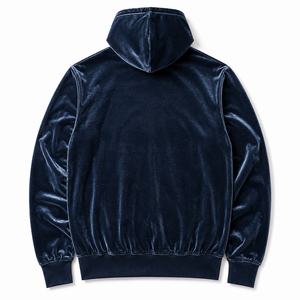 Custom Solid Printed <b>Velvet</b> <b>Hoodie</b> Unisex Casual Sweatshirt with Front Logo Pocket Design Regular Fit Autumn Wear - Product Image 2