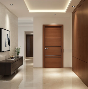 Puertas de Madera de Teca, Roble y Nogal Macizas de Primera Calidad, Puerta Principal Moderna, Mejor Precio, Puertas de Entrada Residenciales Personalizadas para Interiores y Exteriores - Product Image 1