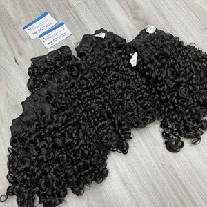 ผมต่อแบบเวฟ Pixie Curly ผมแท้เวียดนาม สีดำธรรมชาติ แบบเย็บด้วยเครื่องจักร พร้อมส่ง ผมแท้ Remy  จัดเรียงเกล็ดผมอย่างดี - Product Image 2