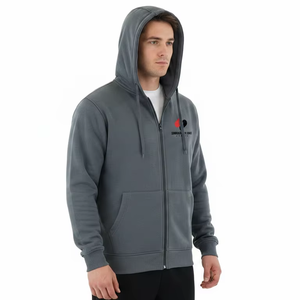 Sweat à capuche zippé décontracté pour homme, logo personnalisé, molleton de coton, vêtements de sport confortables, fournisseur OEM en gros - Product Image 6