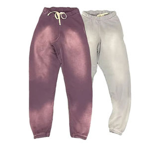 Pantalon de survêtement unisexe 2026 en molleton 100 % coton, coupe longue évasée, style vintage délavé, avec logo personnalisé, pour hommes, vente en gros - Product Image 1